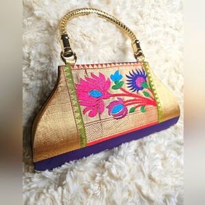 Vibrantly Embroidered Clutch
